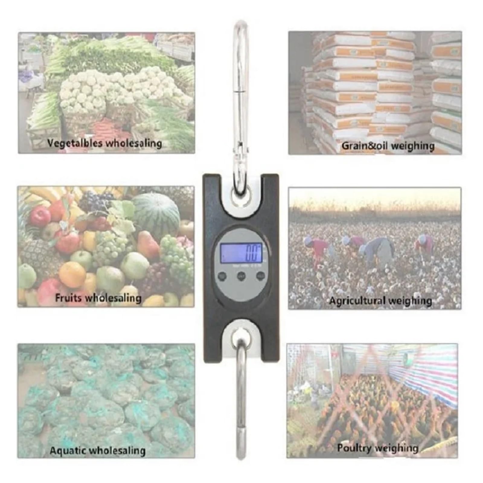 Báscula electrónica de grúa colgante con gancho de báscula Digital de 300kg, balanza de precisión Bascula pesaje de peso báscula de equipaje Bascula