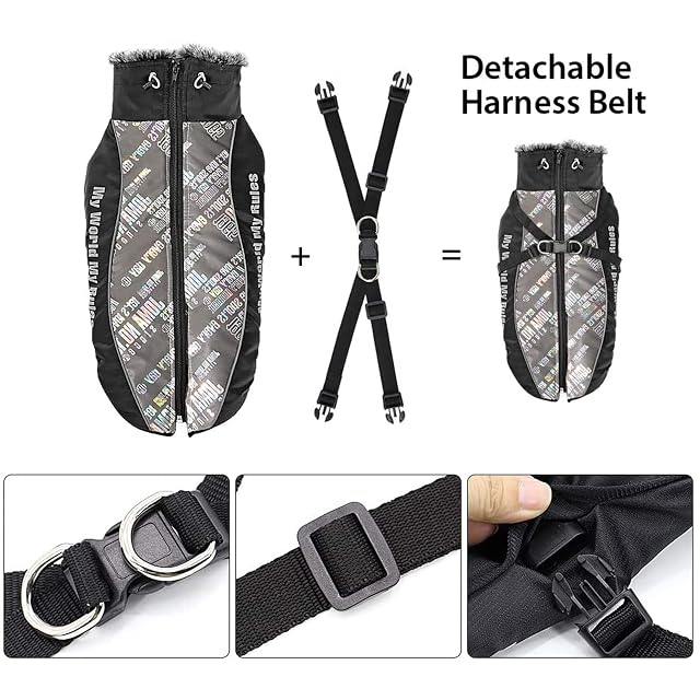 Foto 5 de 8 de PETCUTE Abrigo Invierno Perro, Abrigo Impermeable para Perros Resistente al Viento