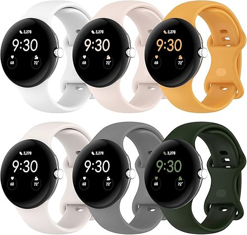 Miniatura 44 de Band Compatible with Google Pixel Watch 1/2/3/4 (41mm), Soft Silicone Sport Replacement Straps Bracelet for Google Pixel Watch 41mm