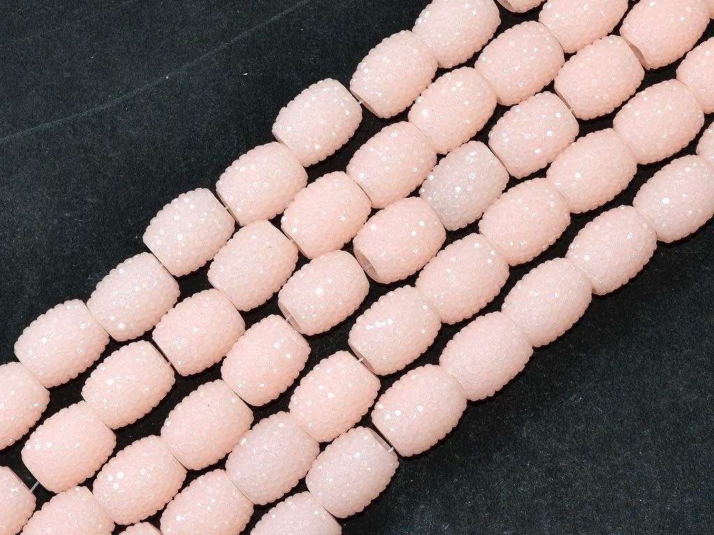 The Design Cart Light Peach Cylindrical Resin Beads for Jewellery Making, Beading, Craft Embellishments (13 mm * 18 mm) (5 Strings)