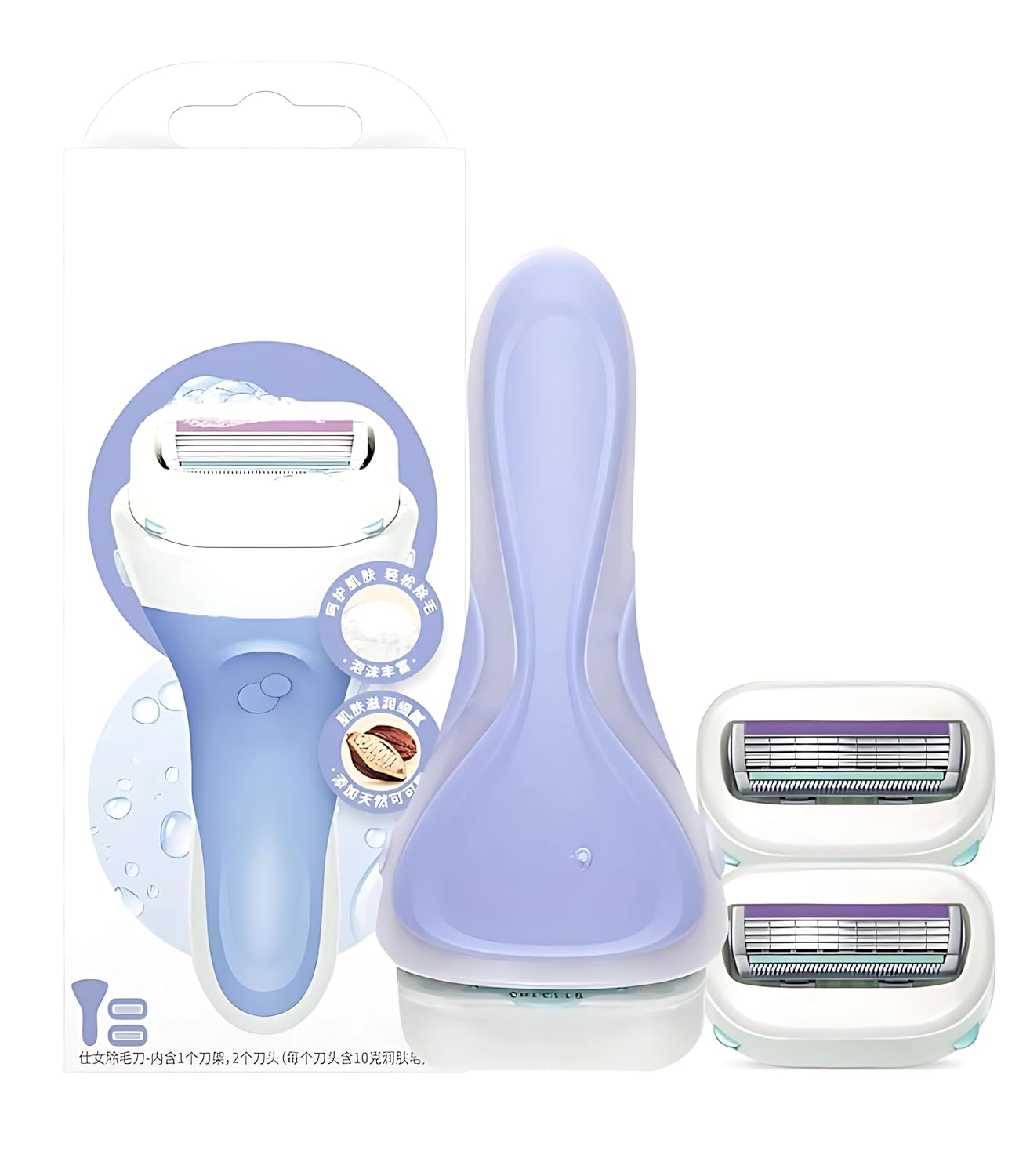 Pure Nourishment Plus Renewing Razor, Women's Replacement Razor Blade Cartridges and Refills (Purple)
