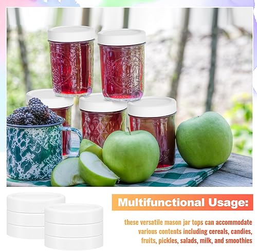 Miniatura 7 de Tapas de silicona para frascos, tapa gruesa a prueba de fugas para frascos Mason de boca, tapas grandes reutilizables para tarros de conservas