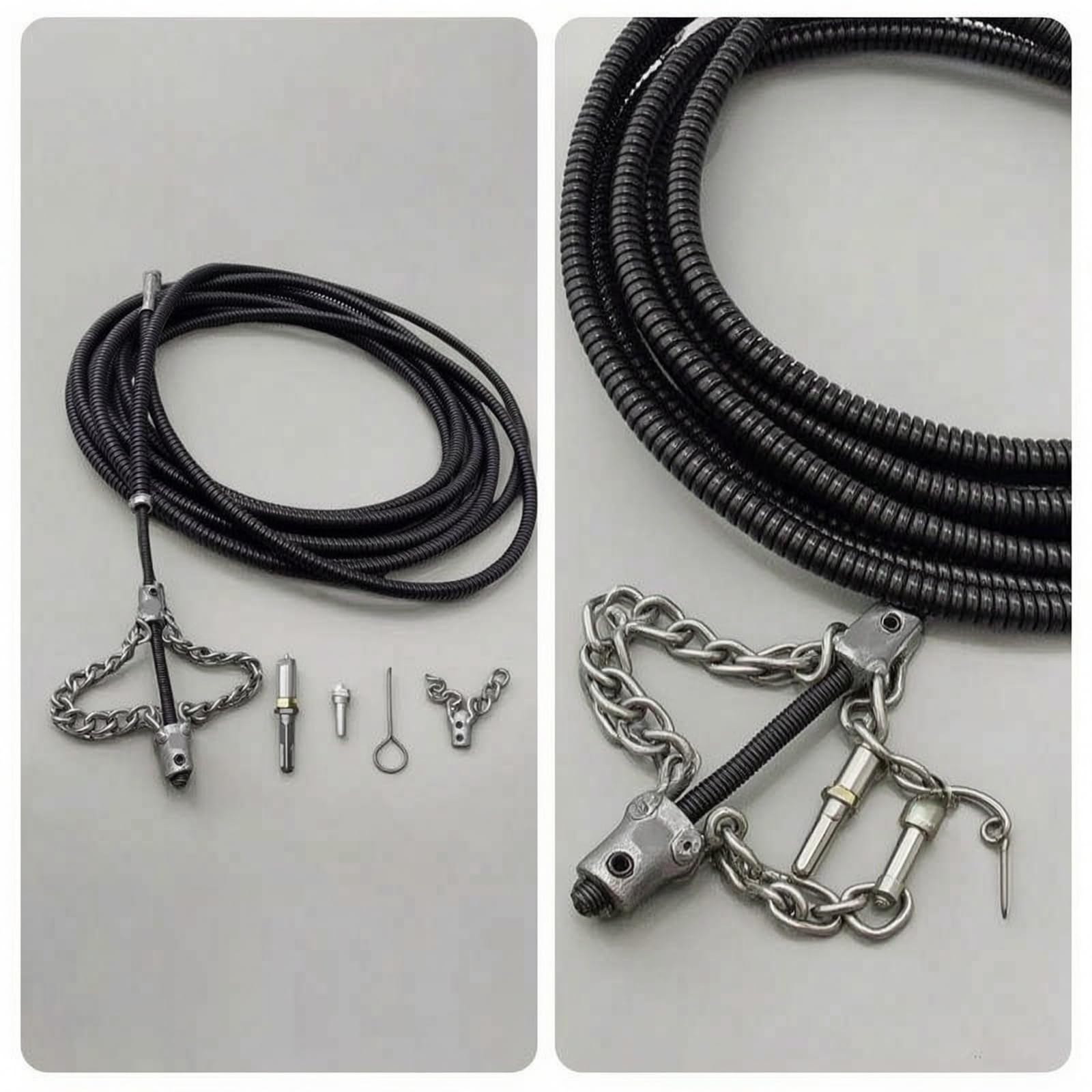 Desatascador de Desagües Cable Muelle Limpiador Manual para Tuberías Núcleo de Resorte Robusto con Acoplamiento Metálico Seguro Adecuado para Hogares, 5 Metros