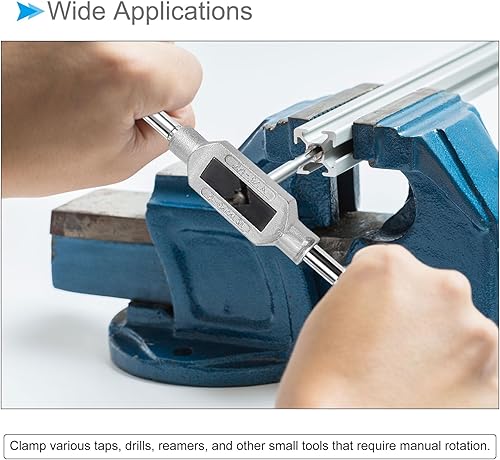 Vista 24 de Mango de llave de grifo, ajuste M1-M8 W1/16-1/4 tamaño de grifos, aleación de zinc y acero al carbono, herramienta de mano de roscado ajustable
