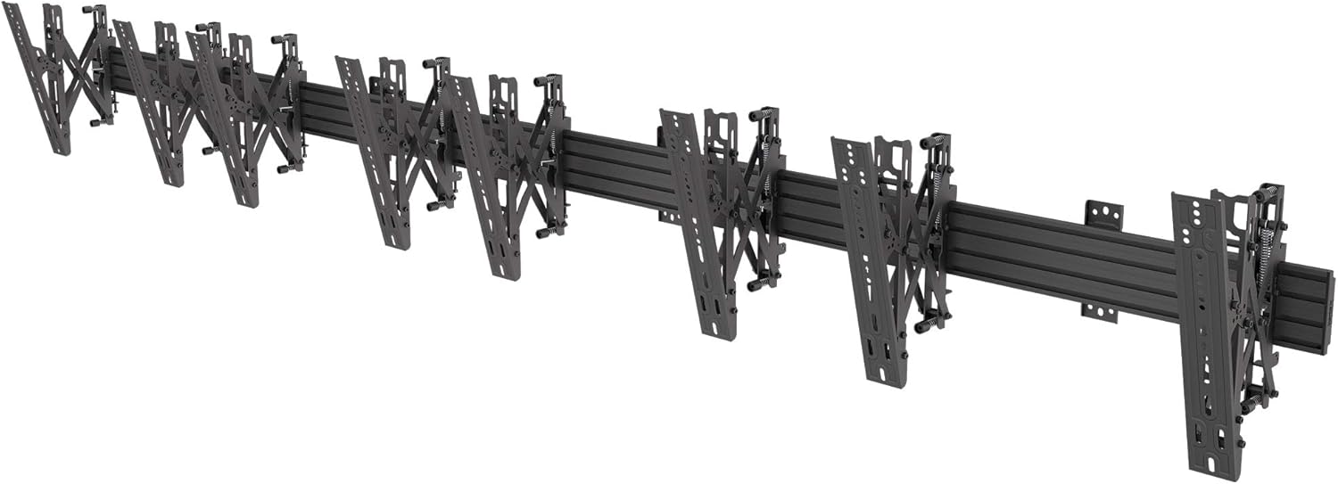 Kanto MBW41PT Digital Signage Menu Board Wall Mount System with Pop-Out and Tilting Arms for 40-Inch to 60-Inch TVs | Precision Leveling for Perfect TV Alignment | 4 TVs | Black
