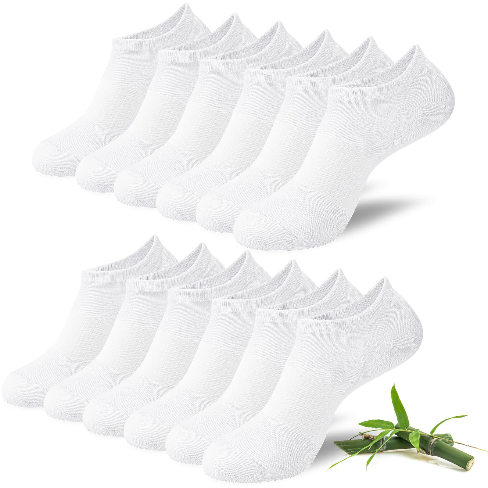 Bamboo Trainer Socks for Womens and Mens, No Show Ankle Socks Low Cut Invisible Non Slip Liner Socks Multipack Casual Footies for Sneaker Loafers and Boat Shoes