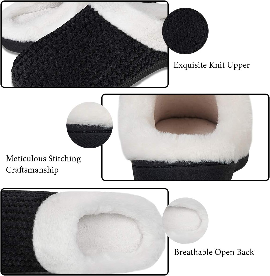 WateLves Women's Slippers Comfort Memory Foam House Slippers Plush Lining Bedroom Shoes for Indoor & Outdoor - Image 6