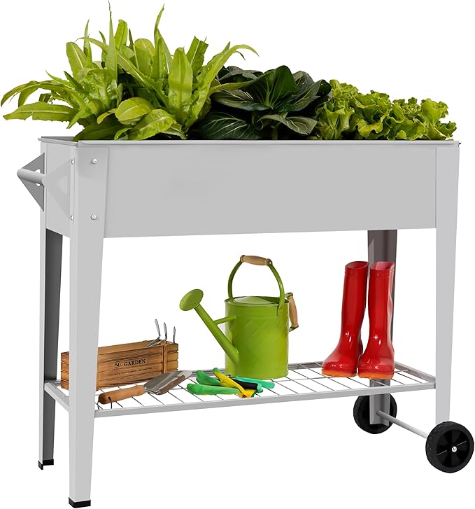 LEETOLLA 𝐑𝐚𝐢𝐬𝐞𝐝 𝐆𝐚𝐫𝐝𝐞𝐧 𝐁𝐞𝐝 𝐎𝐮𝐭𝐝𝐨𝐨𝐫 Elevate Herb Garden Planter Box