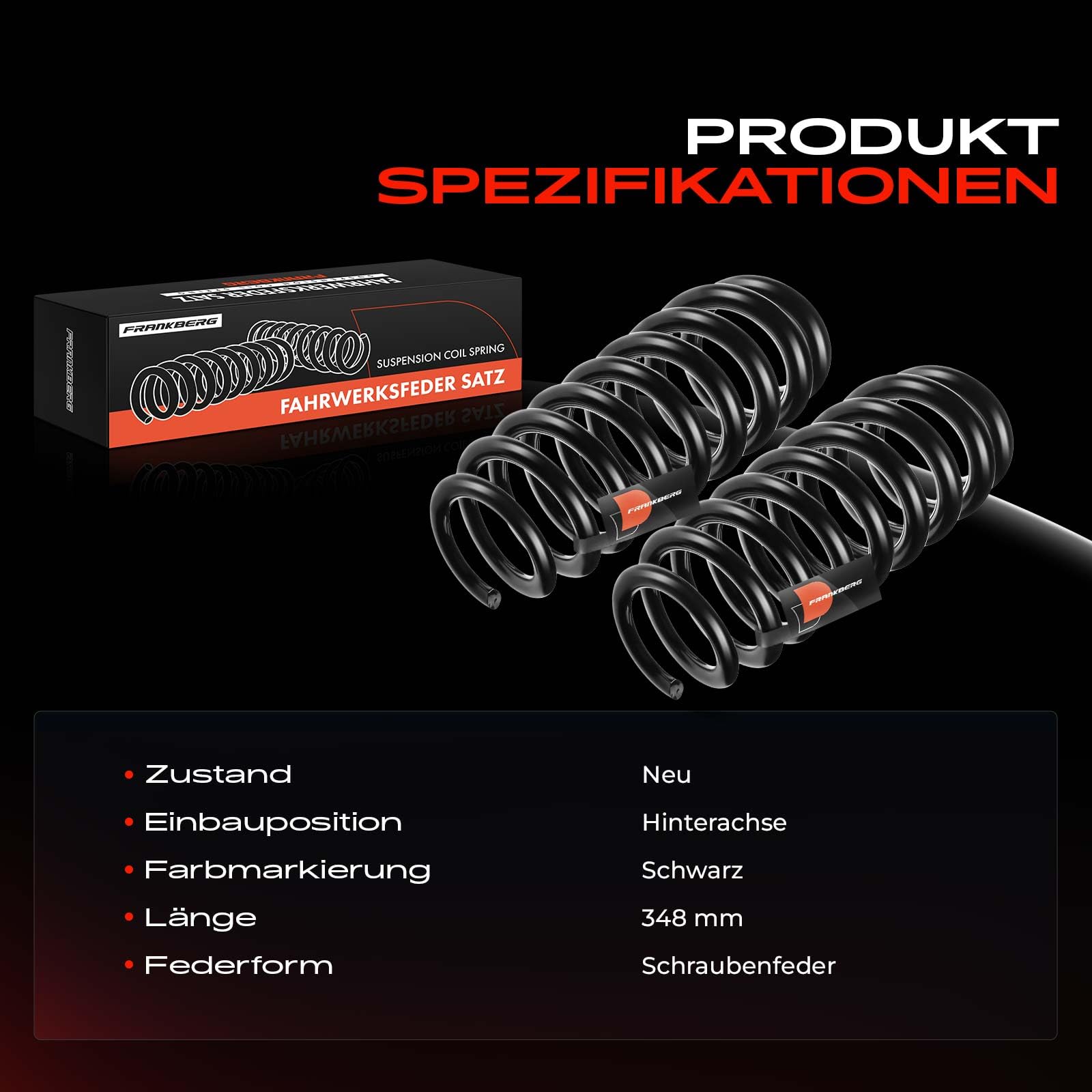 Frankberg 2x Molle autotelaio Molle sospensioni Compatibile con X1 E84 xDrive18d sDrive18d sDrive18i xDrive20d sDrive20d xDrive20i sDrive20i xDrive23d xDrive25d 2009-2015 Replace# RA6174,33536790117