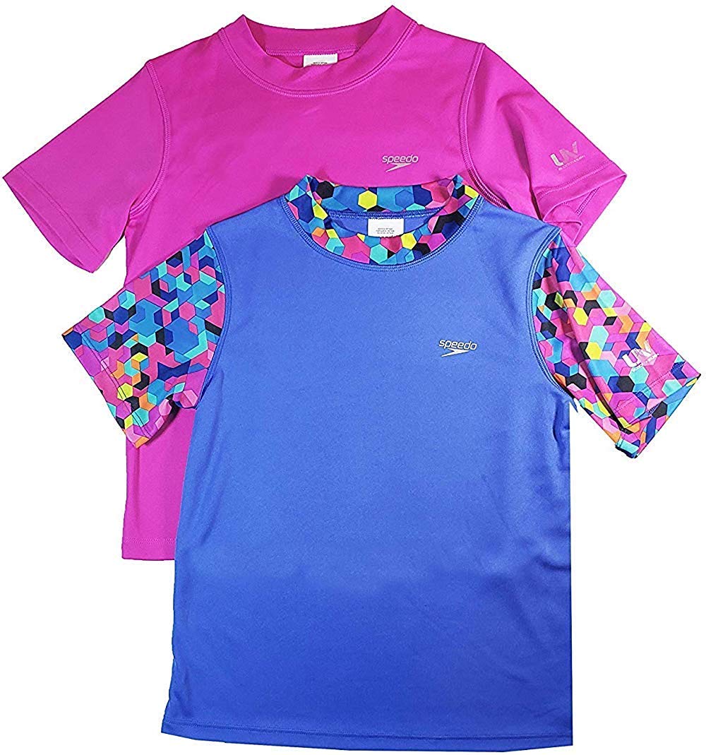Speedo Girl's Rash Swim Tee Set of 2