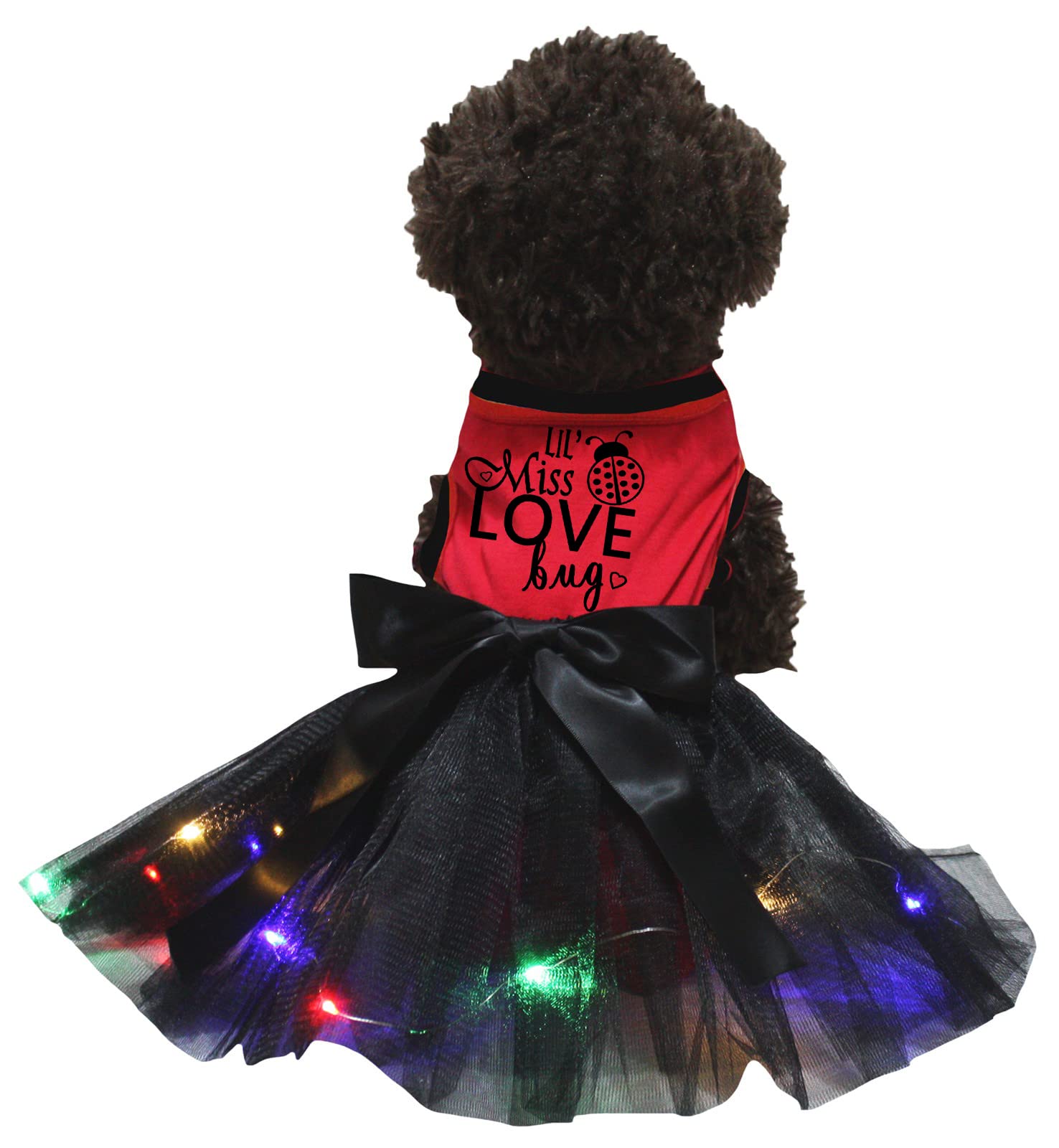 Robe pour chien rouge et noire Lil' Miss Love Bug taille M