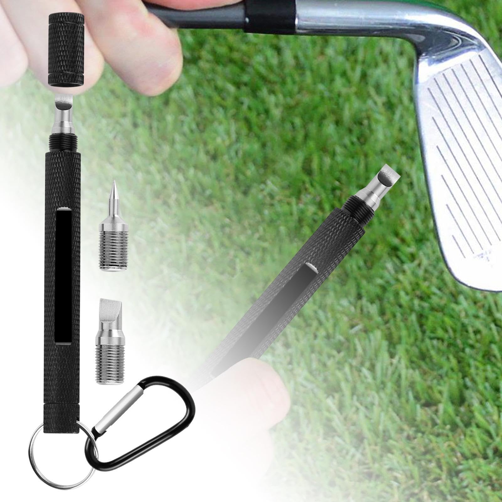 Grinder Golf, Grinder, Golf Wedge Grooving Tool | Accessori per la Pulizia delle Mazze, Pulitore per Ferro da Golf per scanalature a U e V, Produce Un Backspin ottimale