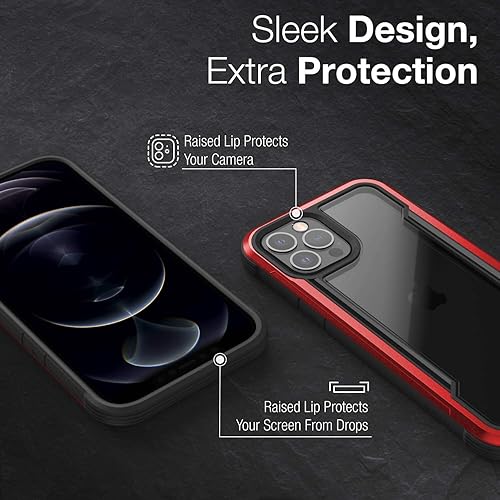 Miniatura 5 de Raptic Shield - Funda compatible con iPhone 12 Pro Max, protección contra golpes, marco de aluminio duradero, probada para caídas de 10 pies de
