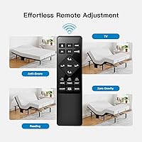 Vista 4 de Pipishell - Base de cama ajustable tamaño Queen con masaje, base de cama eléctrica con inclinación de la cabecera y las patas, puertos USB-A