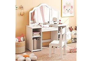 Costzon 2-in-1 Princess Toddler Vanity Chair: Stylish and Educational