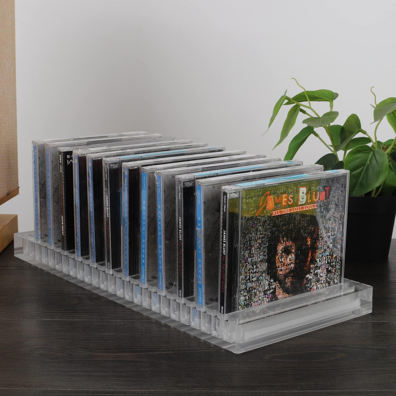 EAYOYAE CD Case Holder,Standard Acrylic CD Storage Stand, Organizers CD Racks Holds 25PCS Jewel Case : Electronics