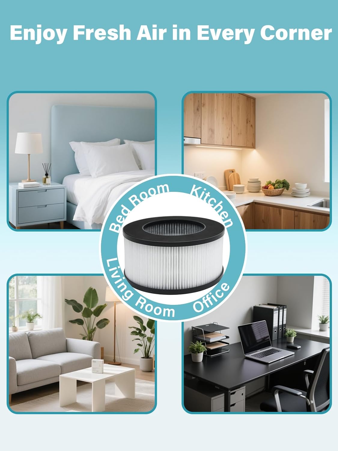 Replacement Air Filters Compatible with JINPUS 908 Air Purifier,4-Stage Filtration with Activated Carbon, 2-IN-1 Design,2-Pack