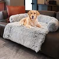 Vista 10 de Protector de sofá para mascotas, tapete de felpa impermeable y calmante para cama de perro, funda para muebles de mascotas con refuerzo suave