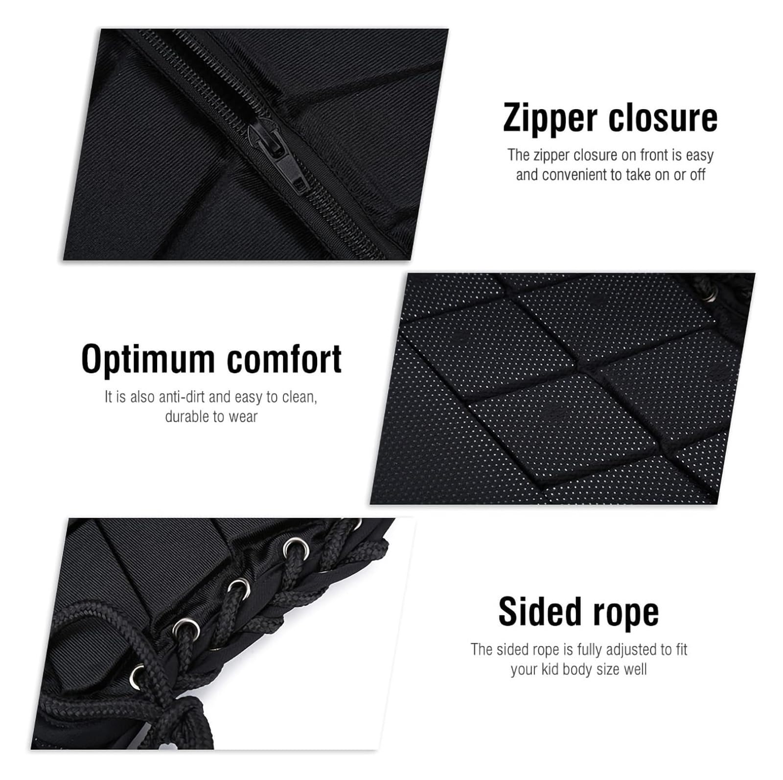 Ecuestres chaqueta protectora chaleco， Chaleco de seguridad acolchado y protector for entrenamiento de equitación, cómodo y adecuado for niños y niñas(CS)
