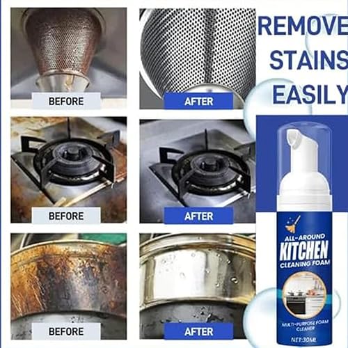 Miniatura 5 de Limpiador de espuma de cocina, aerosol limpiador multiusos japonés, espuma de limpieza de cocina completa, spray de espuma limpiador de burbujas,