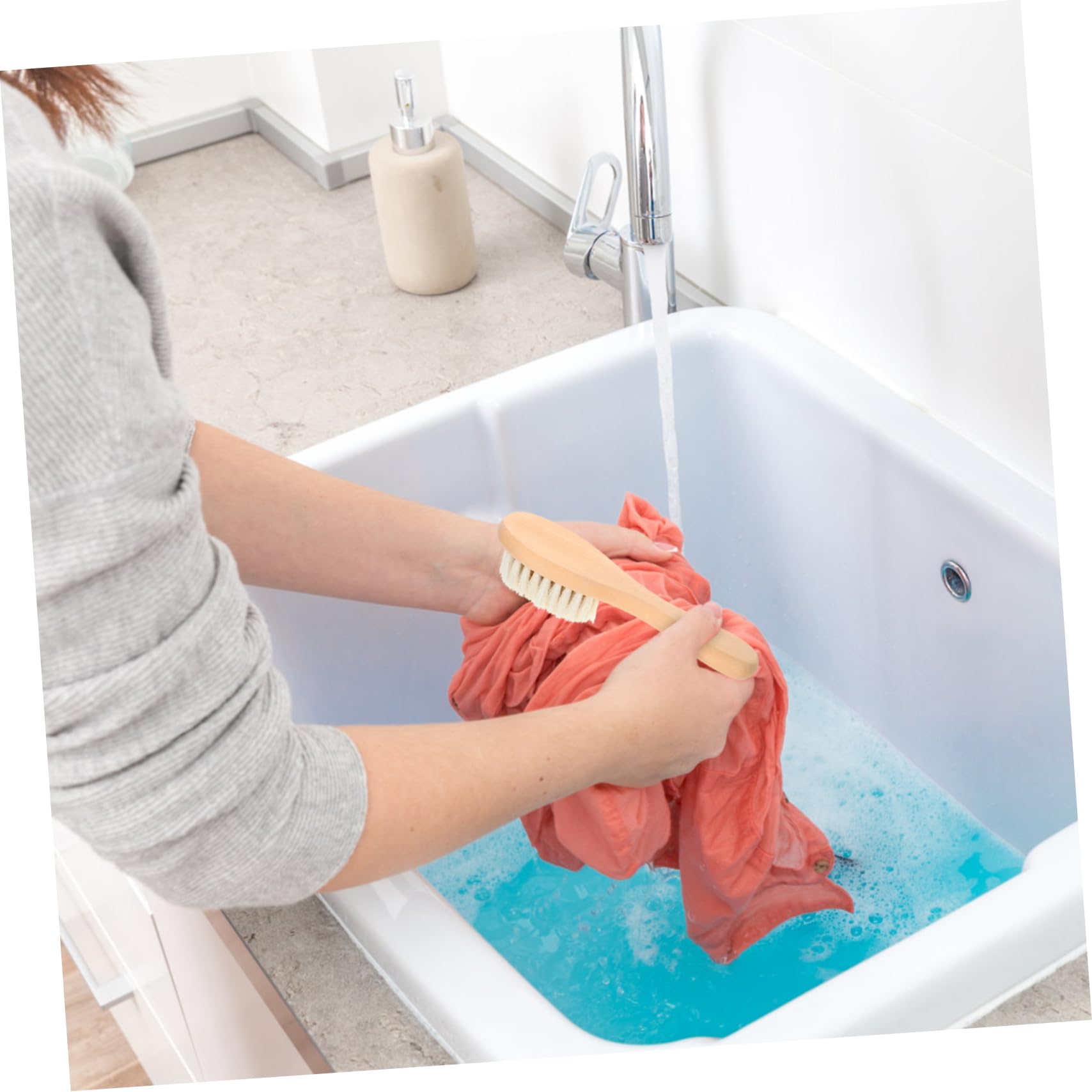 BUGUUYO Laundry Brush Cleaning Brush Laundry Scrub Brush for Clothes Soft Bristle Brush Cleaning Stain Remover Fabric Brush Laundry Stain Brush Clothes Brush Clothing Goat Hair Quilt