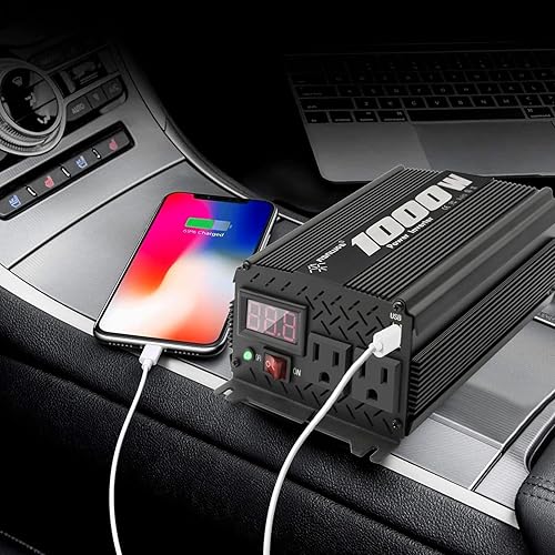 Miniatura 7 de Inversor de 1000 vatios 1000 W, inversor de 12 V a 110 V120 V, inversor de corriente para camiones, vehículos semi camiones, convertidor de 12 V a