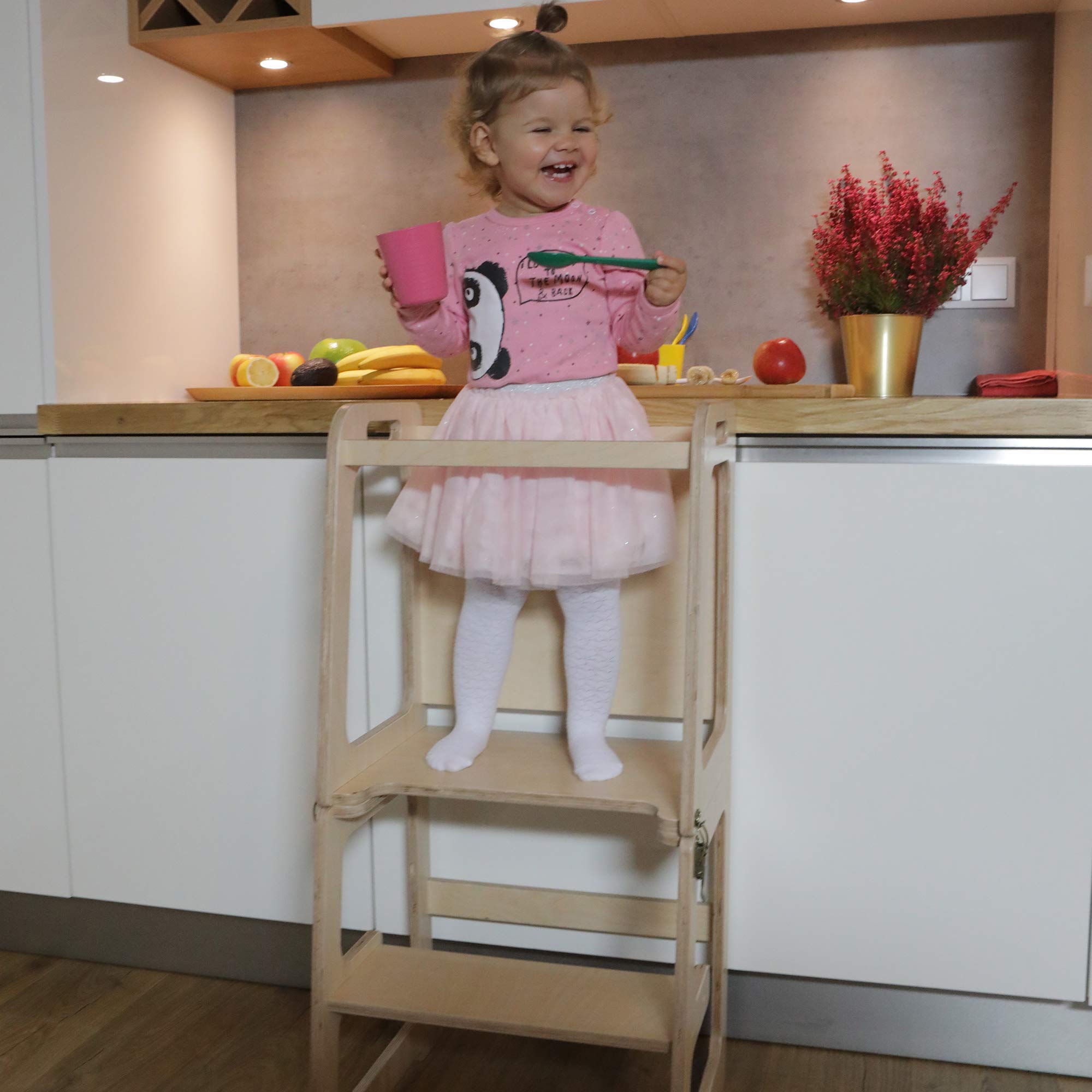 Montessori helper tower Table & Chair, Tower with Chalkboard, Kitchen