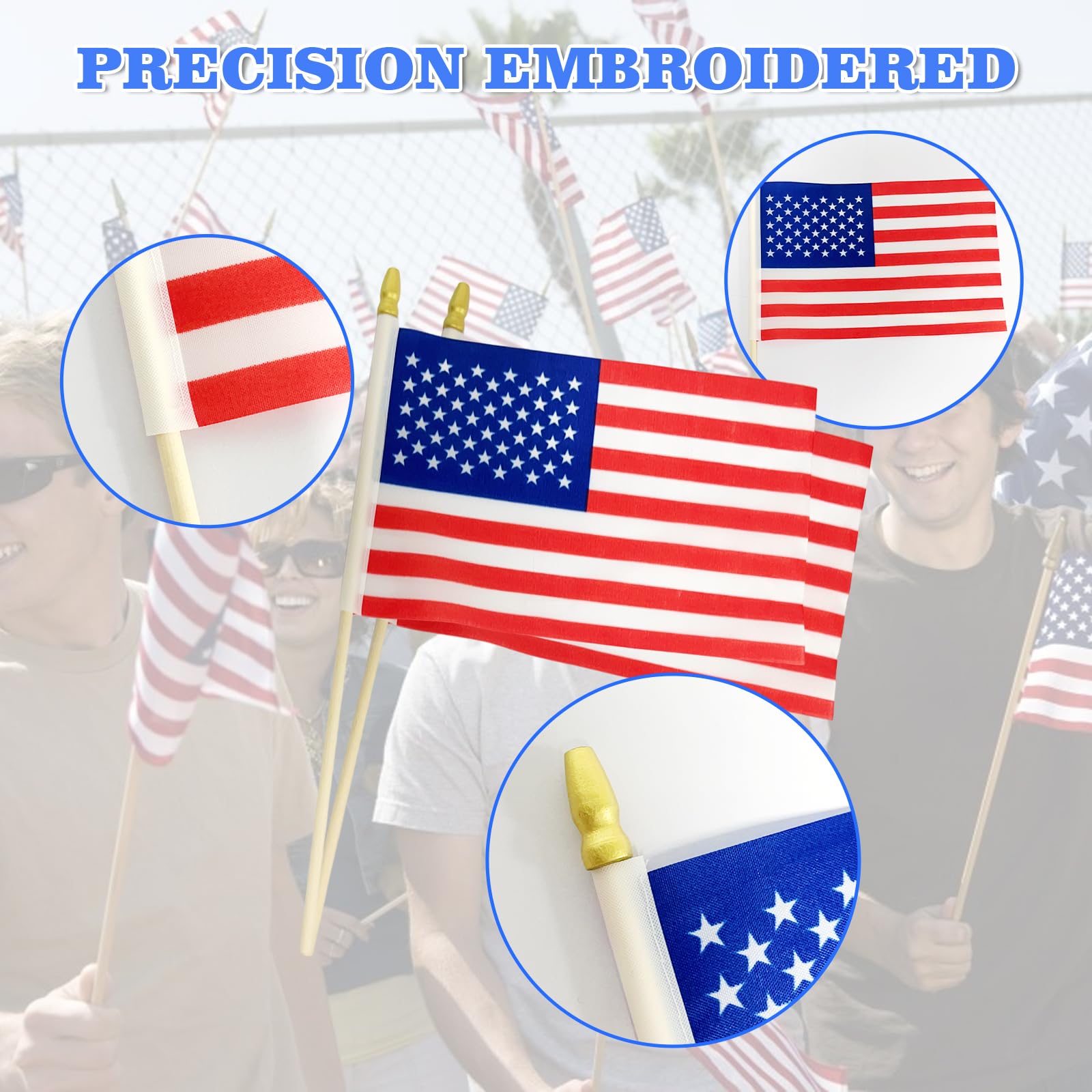 Snapklik.com : Pack Of 20, Handheld American Flags 5x8 Inch - Small USA ...