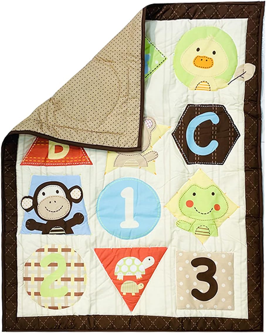1 PC Nursery Crib Quilt Baby Animal Themed Crib Quilt Toddler Girl Quilt Gift Idea