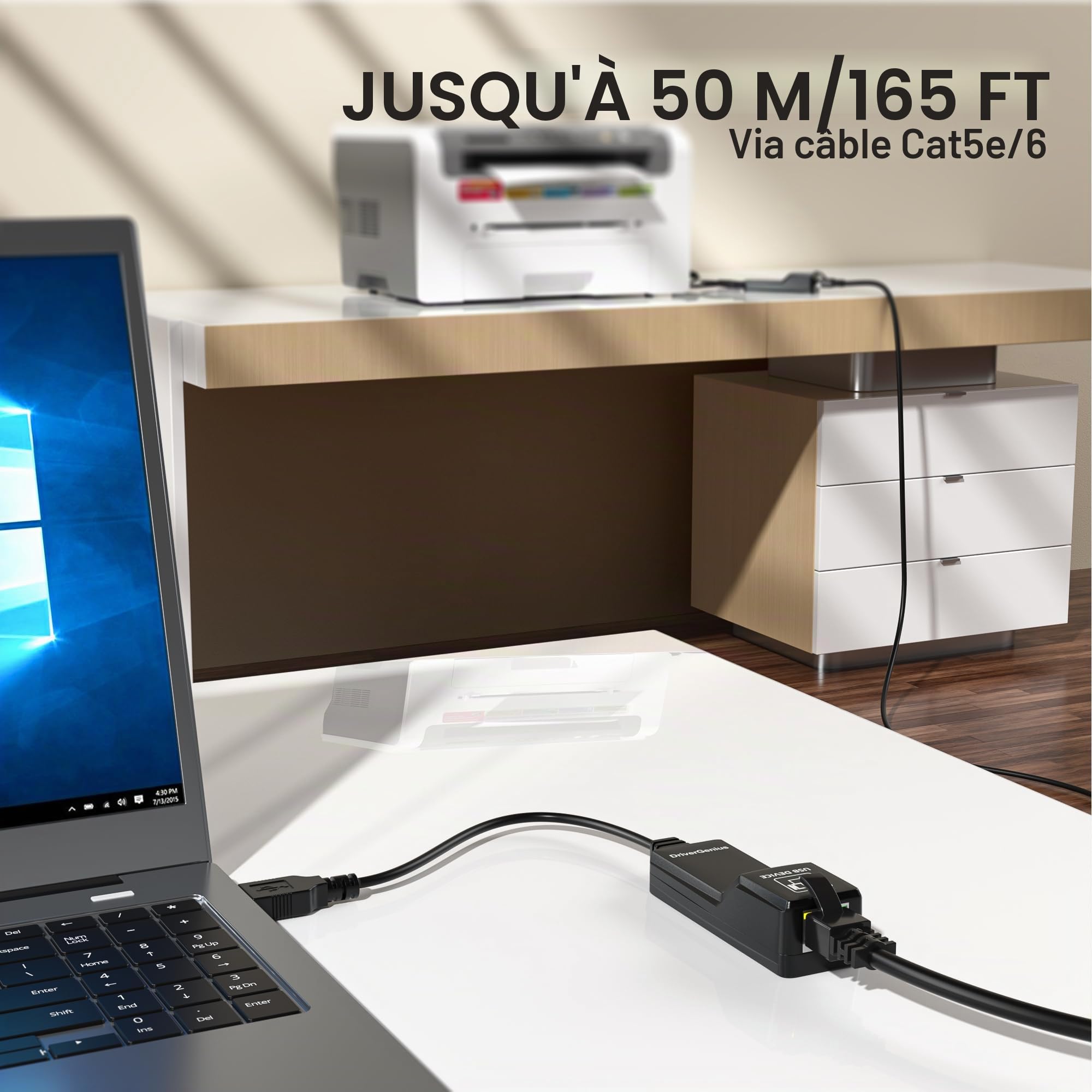 DriverGenius Xtend NT50 = Extension USB Industrielle 50m Via CAT6/CAT7