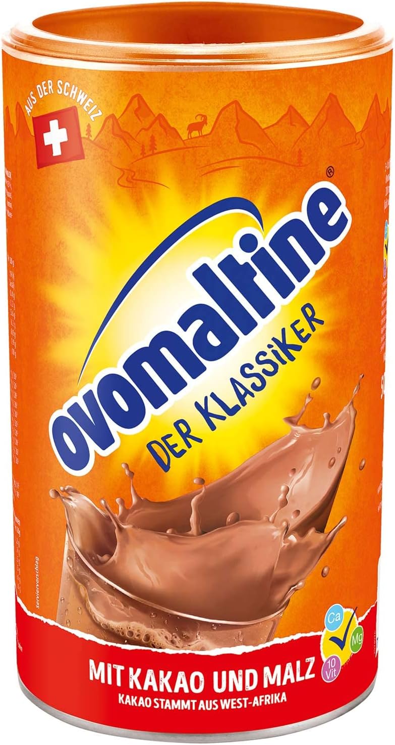 OVOMALTINEof Switzerland Hot/cold chocolate hot/cold cocoa chocolate milk mix IMORTED from GERMANY-500 g