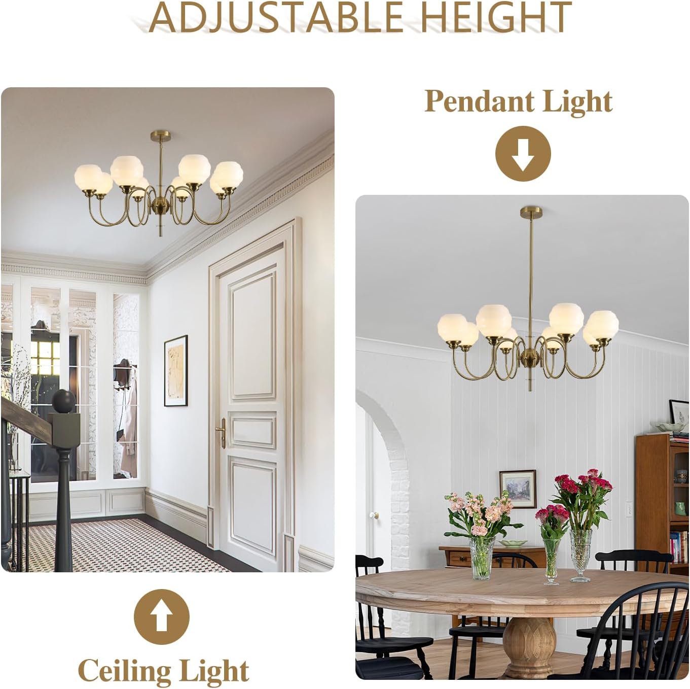 8 Light Brass Sputnik Chandelier Mid Century Modern Globe Chandelier Ceiling Light Fixture Gold Glass Pendant Lights Kitchen Island Nordic Milk Glass Chandelier Dining Room Lights
