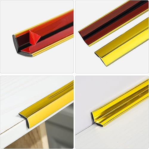 Miniatura 4 de JSIWOTH Moldura autoadhesiva de 20 pies, protector de esquina interior y exterior y protector de bordes, moldura de pared de zócalo para pared,