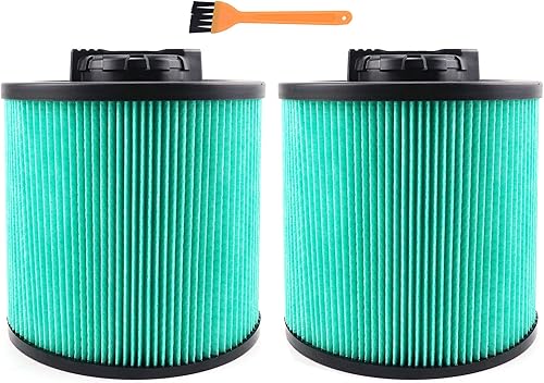 Paquete de 2 filtros de cartucho de repuesto para DEWALT DXVC6914 aspiradora de 6 a 16 galones, compatible con DeWalt DXV06P DXV09P DXV09PA DXV10P