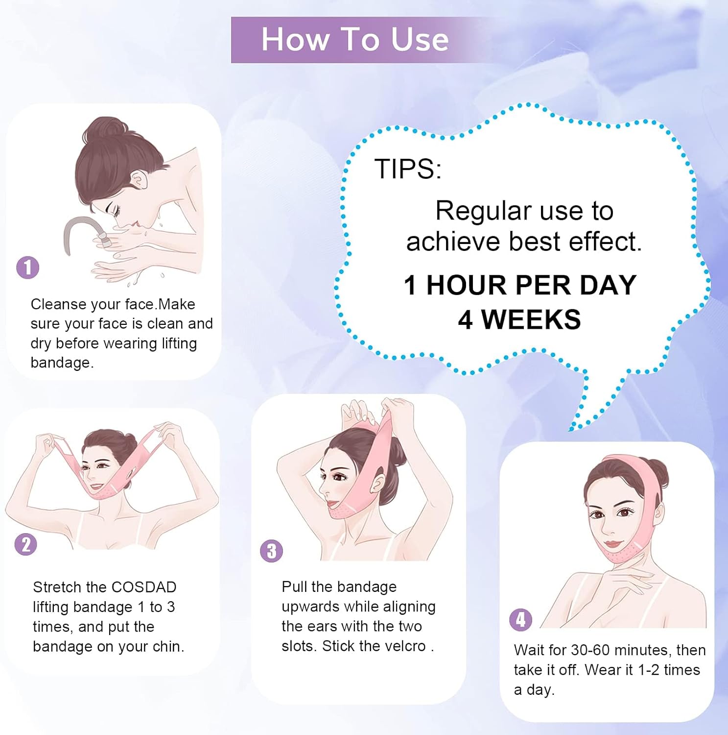 Chin Strap for Sleeping – Double Chin Support & Jawline Shaping Tape – Reusable V Line Band and Face Lift Tape for Women – Comfortable, Breathable - Image 5