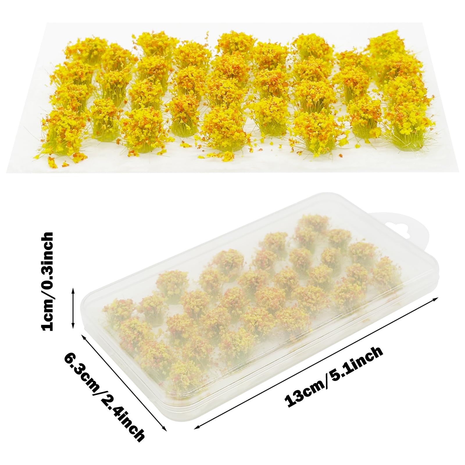Cayway 128 PCS Static Flower Tufts Miniature Flower Cluster Static Grass Tufts for Model Train Railroad Scenery DIY Miniature - Image 2