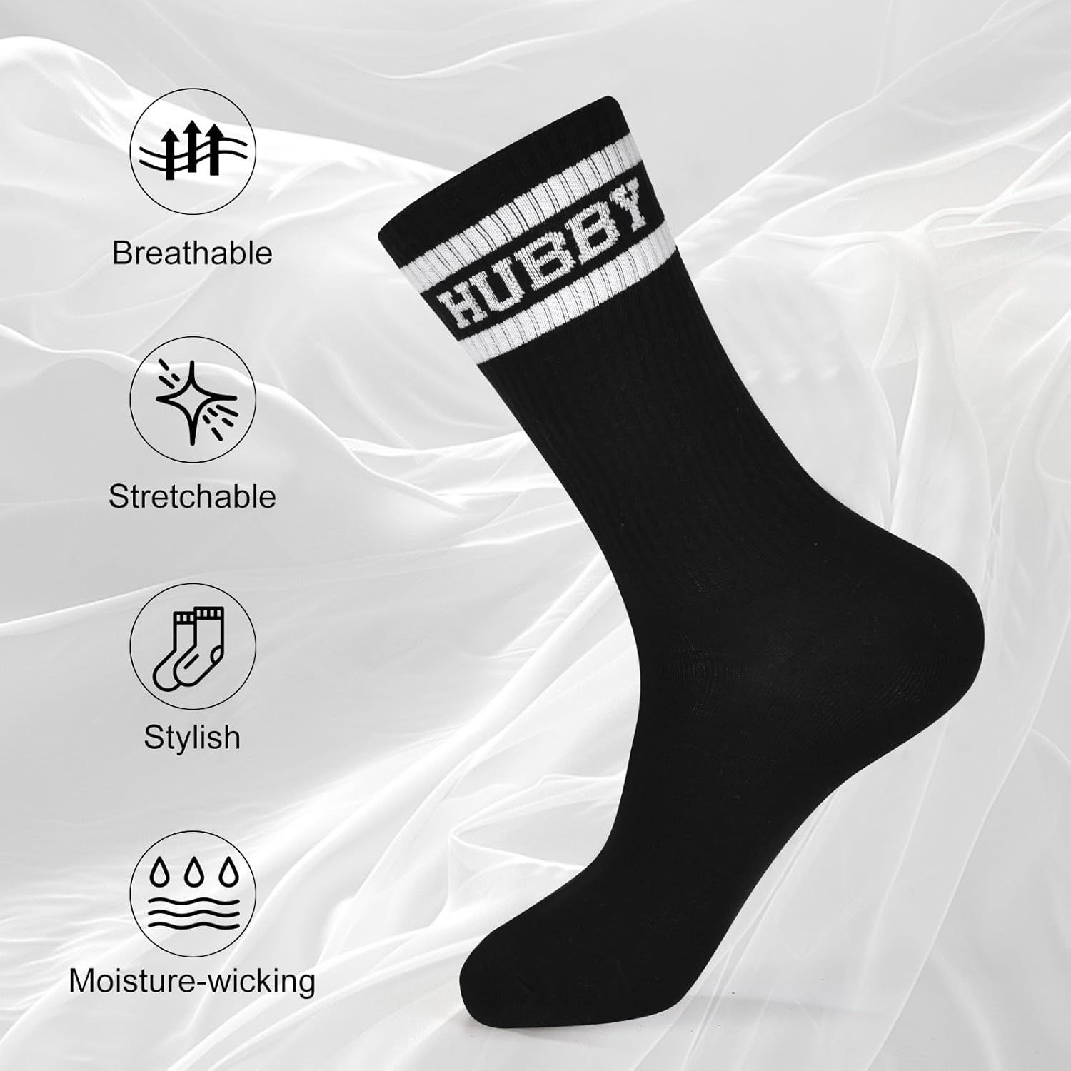 Couples Socks Set Newlyweds Gift – Hubby and Wifey Wedding Socks - Image 3