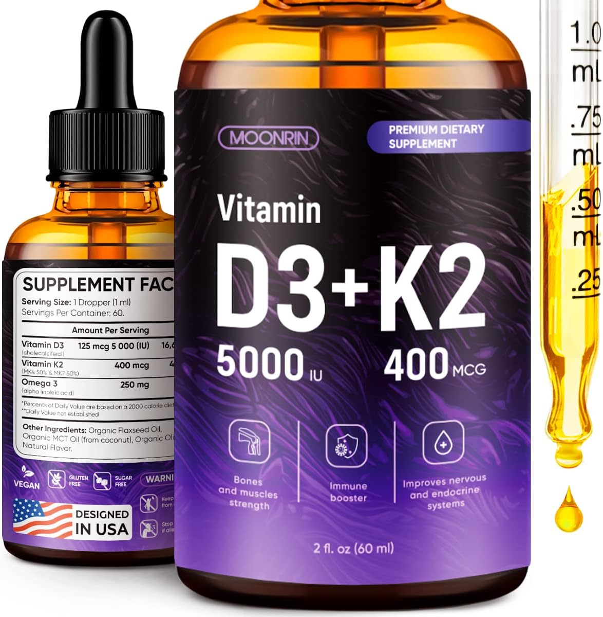 Vitamin D3 and K2 Liquid Drops with Omega 3 and MCT Bangladesh Ubuy