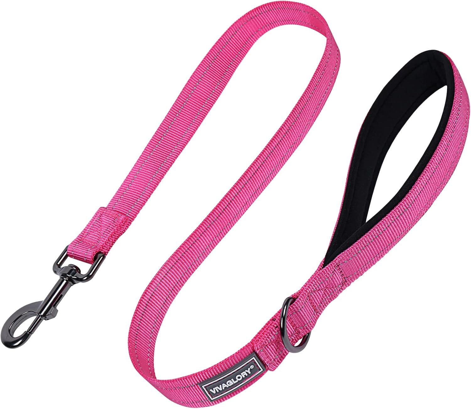 VIVAGLORY Dog Leash with Padded Handle, Heavy Duty 4ft Double Layer Reflective Nylon Dog Leash Lead for Training Walking for Medium Large Breed Dogs, Pink : Pet Supplies
