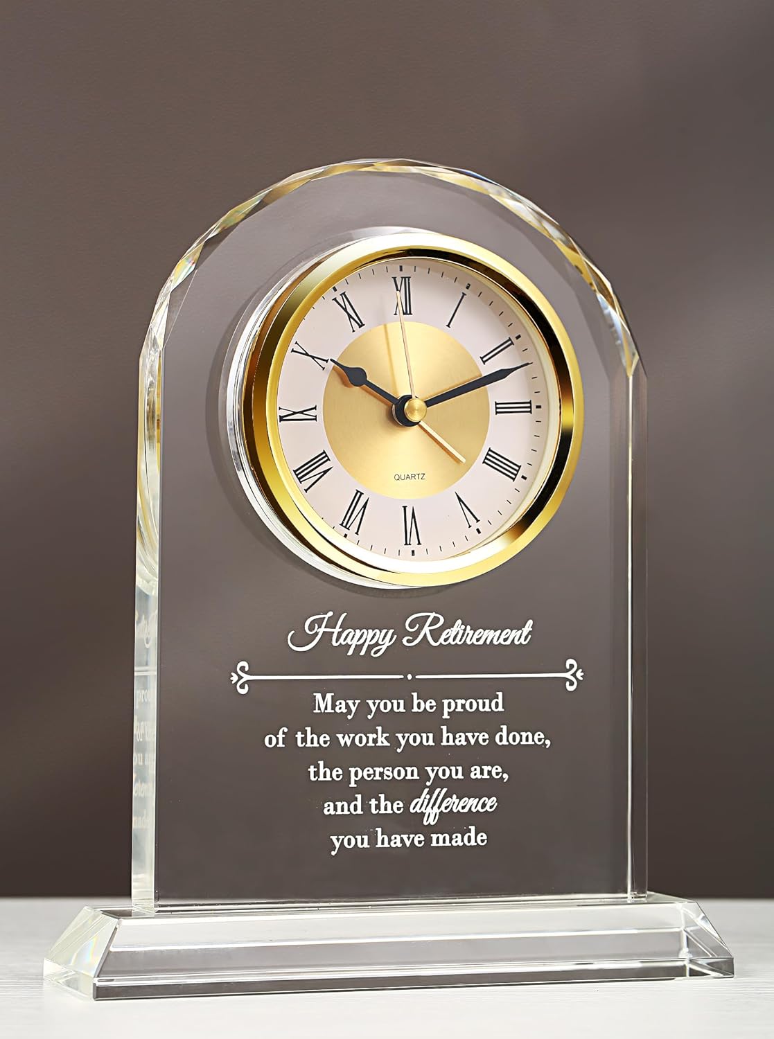 WinTaim Crystal Retirement Alarm Clock Gifts for Men Women Happy Retirement Plaque for Coworkers Boss Going Away Gift