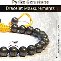 Vista 53 de Adjustable Crystal Bracelet – Gemstone Bead Bracelet with Adjustable Macrame String – Chic Gemstone Bracelet for Men and Women – 8mm Round Healing