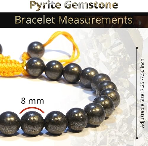 Vista 53 de Adjustable Crystal Bracelet – Gemstone Bead Bracelet with Adjustable Macrame String – Chic Gemstone Bracelet for Men and Women – 8mm Round Healing