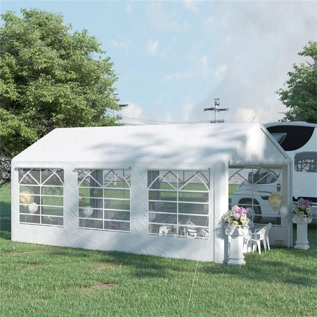10' X 20' Party Tent, Gazebo Canopy with 4 Removable Side Walls and 6 Windows