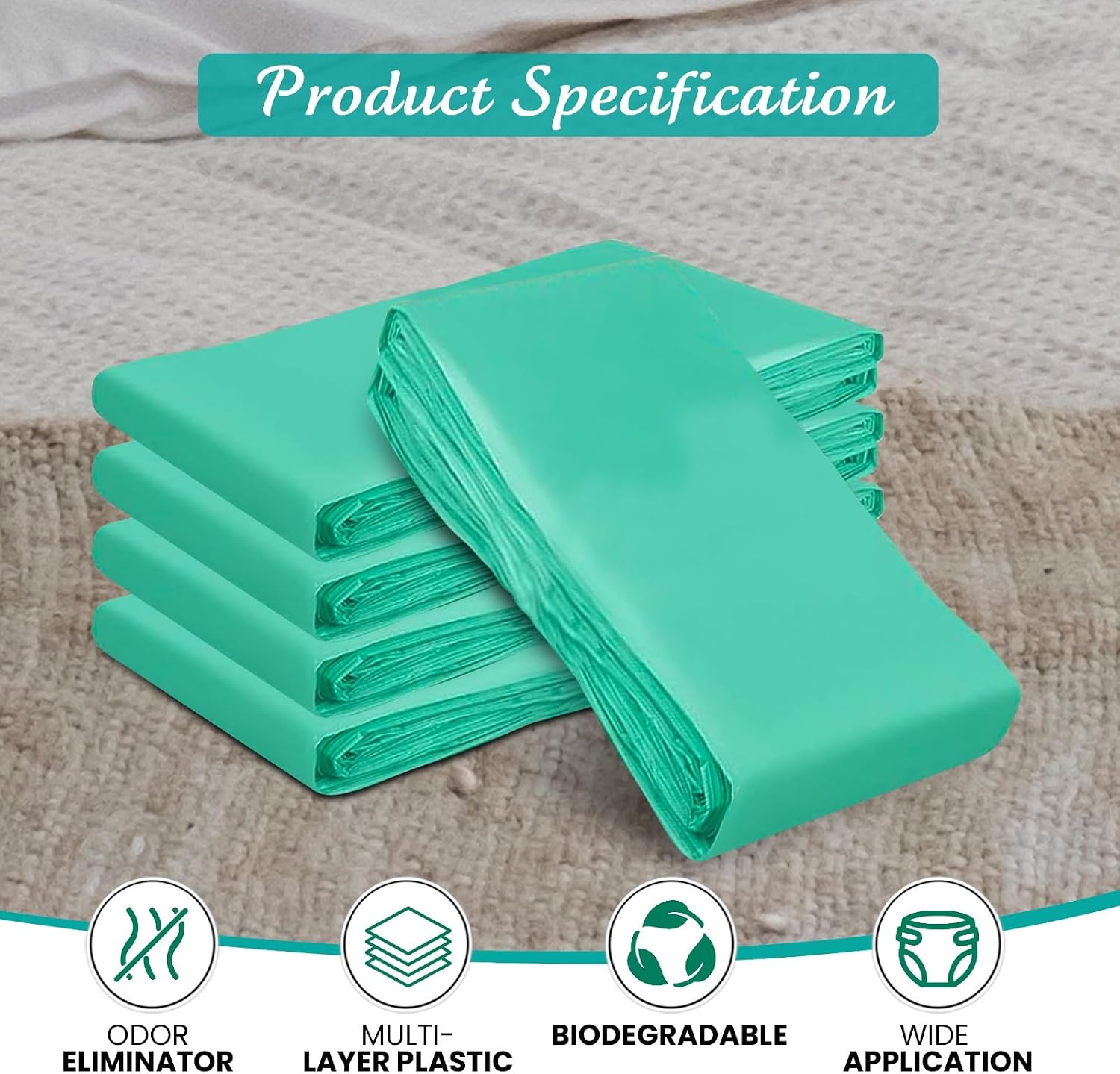 Refills Compatible with DEKOR classic Diaper Pails | 4+1 Pack | Exclusive 30% Extra Thickness | Diaper Pail Refills with Powerful Odor Elimination | Fresh Powder Scent | Holds up to 2500+ Diapers