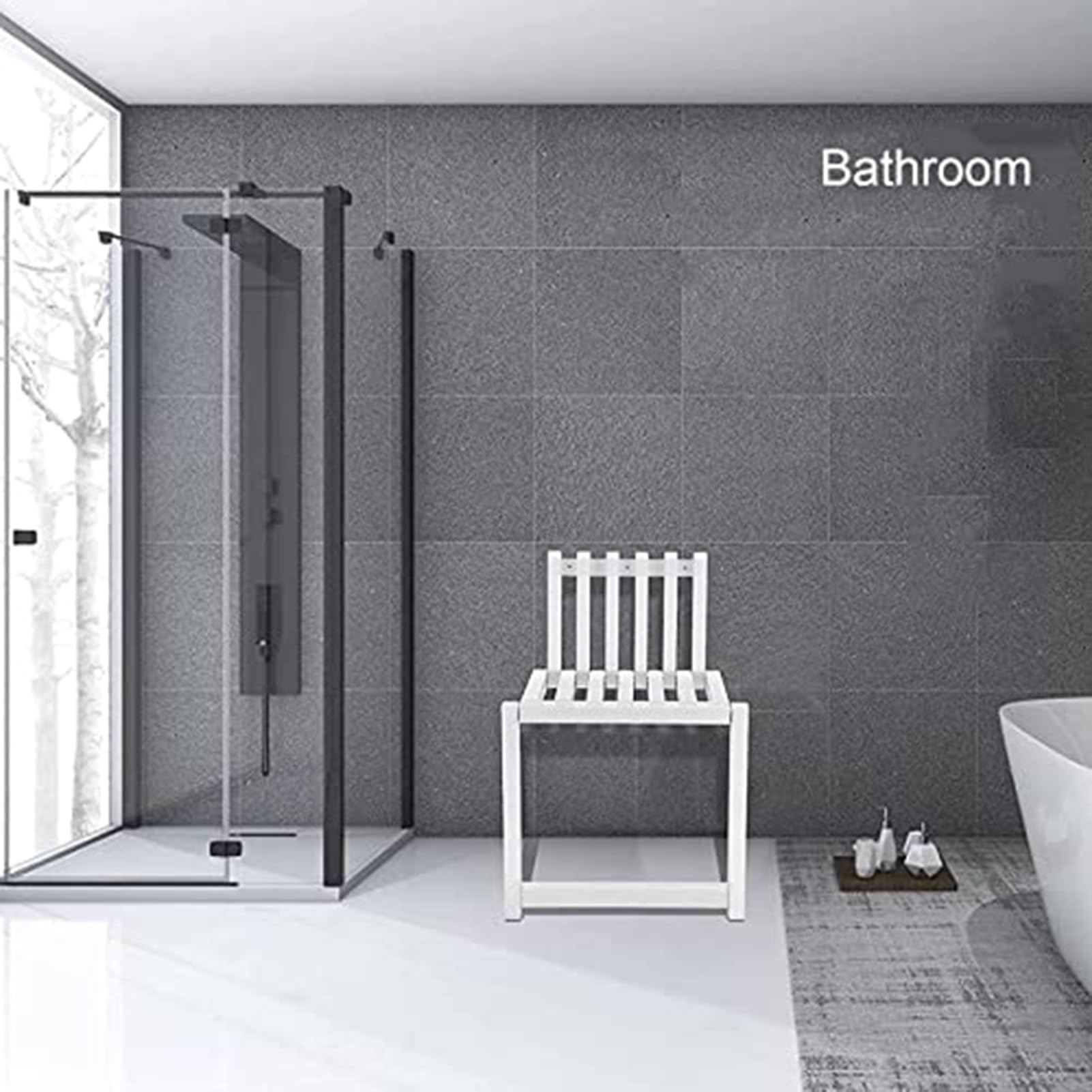 Banco De Ducha Plegable De Madera Maciza Montado En La Pared con Patas De Soporte | Taburete para Cambiar Zapatos que Ahorra Espacio con Patas de Soporte, Soporta hasta 150KG, Ideal para Pasillos