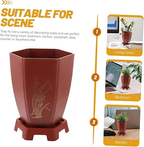 Miniatura 7 de Yardwe 6 Pcs Orchid Pot Orchid Planter Plant Basket Succulent Containers Self Watering Planter Pot Nursery Pot Orchild Plant Pot Succulent Holder