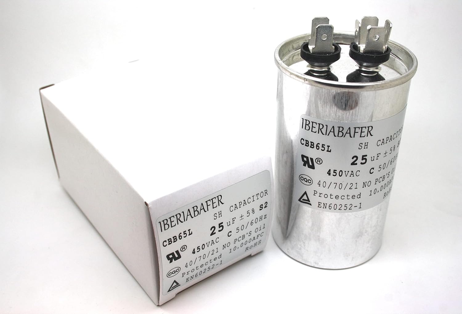 Aire Acondicionado AC450V 25uF Terminales Estirón Motor Run Capacitor CBB65A -1