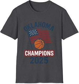 Oklahoma Champions Basketball T-Shirt, Unisex Casual Tee, Sports Fan Gear, Gift for Basketball Lovers, Team Spirit [...] Dark Heather