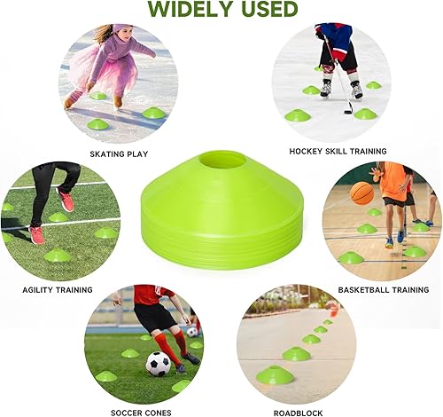 Miniatura 6 de 3565 conos de fútbol de agilidad para entrenamiento, conos deportivos reutilizables para ejercicios con bolsa de malla, conos de entrenamiento para