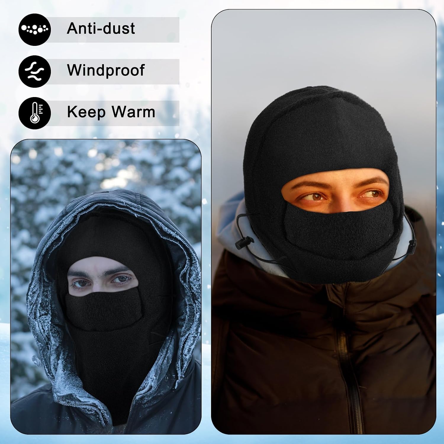 Frienda 8 Pcs Balaclava Ski Mask Men Windproof Warmer Face Covers Adjustable Winter Mask for Men Women